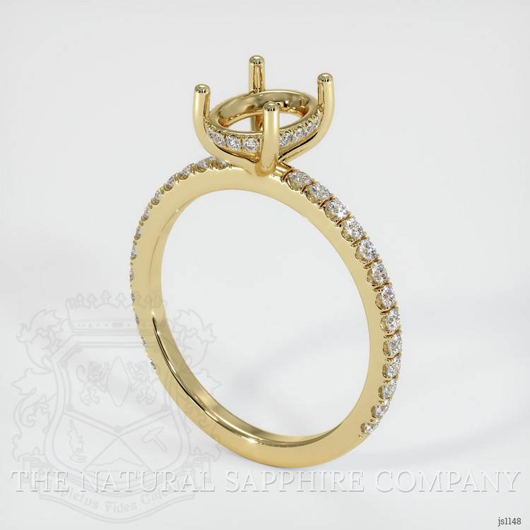 14K Yellow Gold Pave Ring Setting