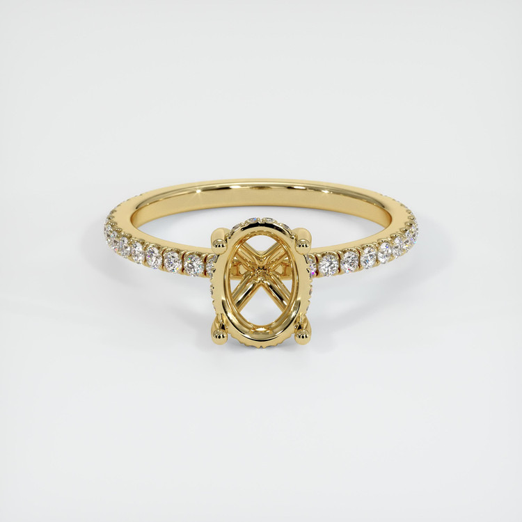 14K Yellow Gold Pave Ring Setting