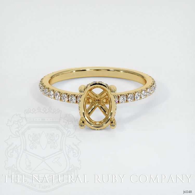 14K Yellow Gold Pave Ring Setting