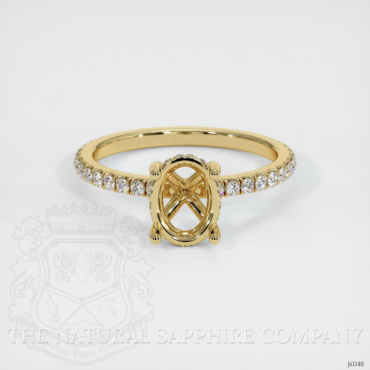 14K Yellow Gold Pave Ring Setting