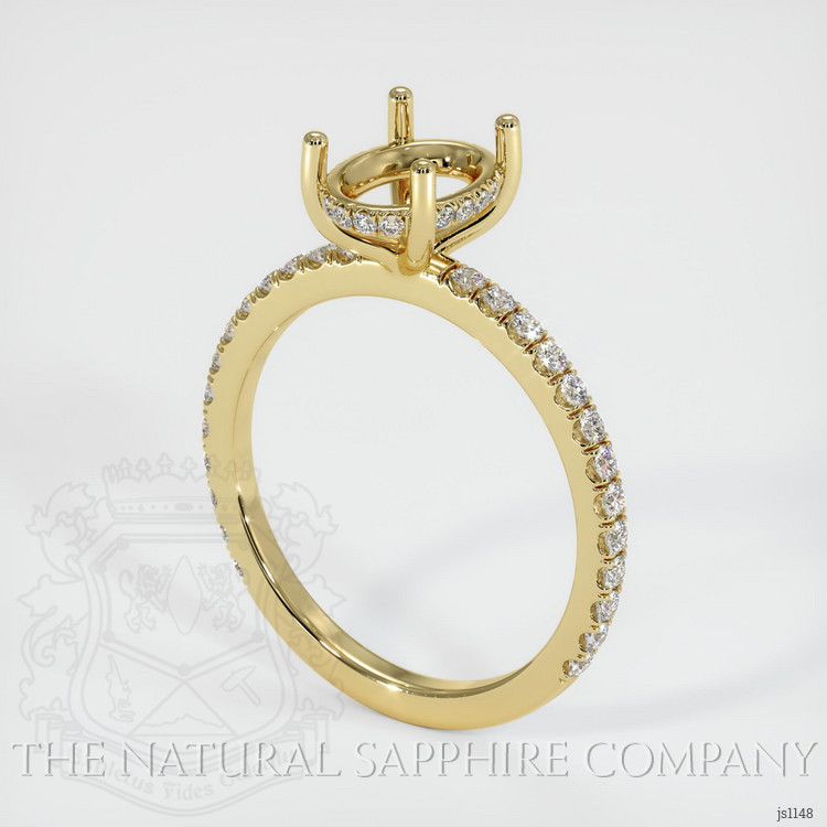 18K Yellow Gold Pave Ring Setting
