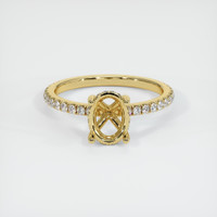 18K Yellow Gold Pave Ring Setting Image