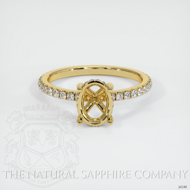 18K Yellow Gold Pave Ring Setting