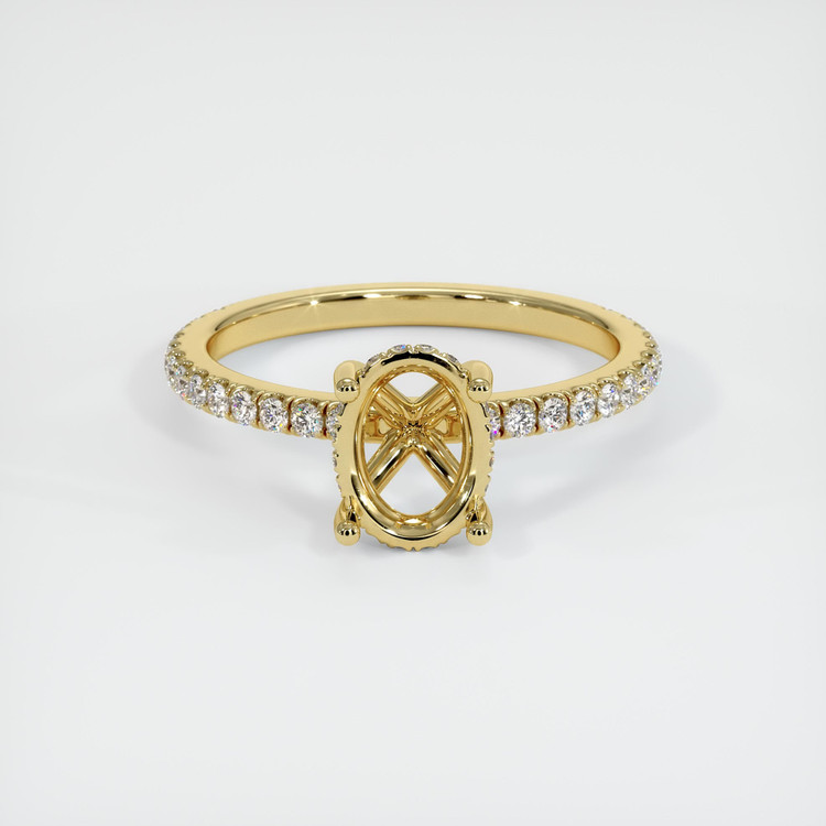 18K Yellow Gold Pave Ring Setting