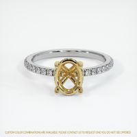 14K Yellow & White Pave Ring Setting Image