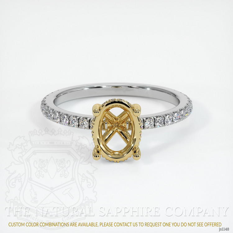 14K Yellow & White Pave Ring Setting