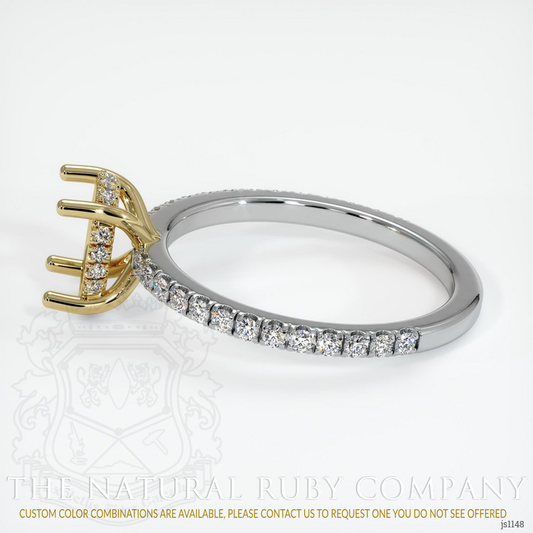 14K Yellow & White Pave Ring Setting