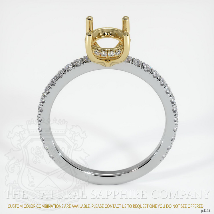 14K Yellow & White Pave Ring Setting