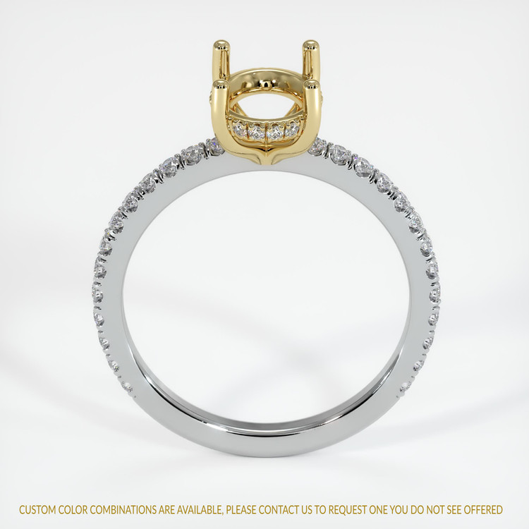 14K Yellow & White Pave Ring Setting