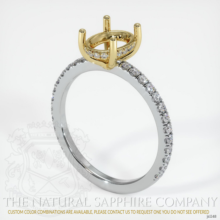 18K Yellow & White Pave Ring Setting