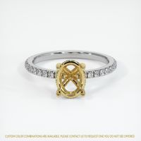 18K Yellow & White Pave Ring Setting Image