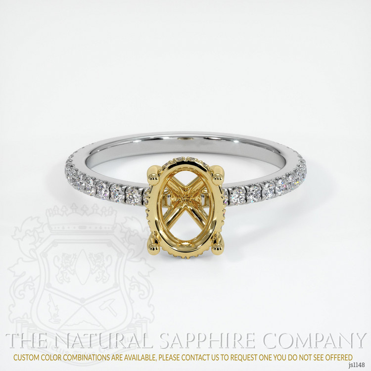 18K Yellow & White Pave Ring Setting