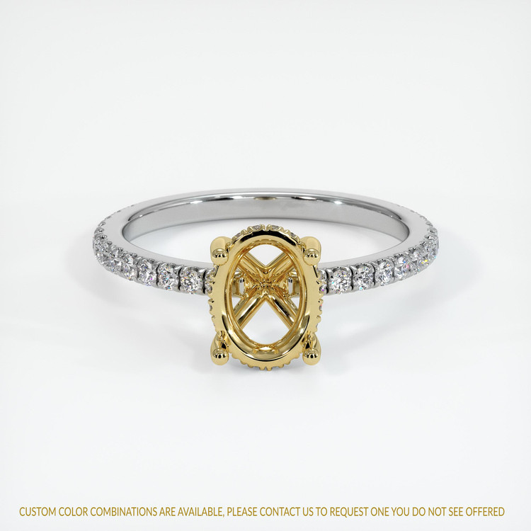 18K Yellow & White Pave Ring Setting