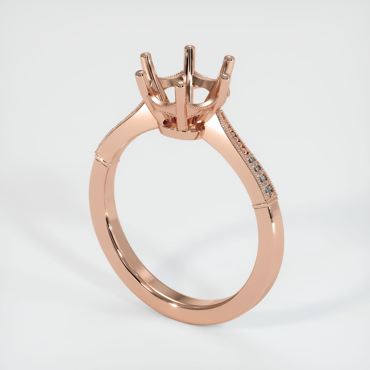 14K Rose Gold Antique Style Ring Setting