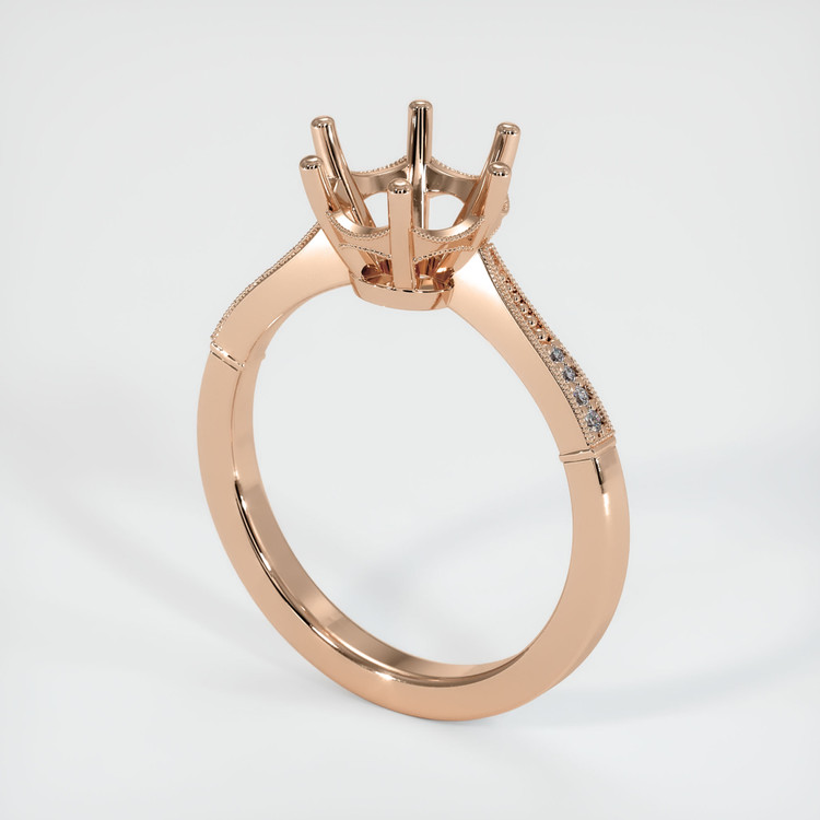 18K Rose Gold Antique Style Ring Setting