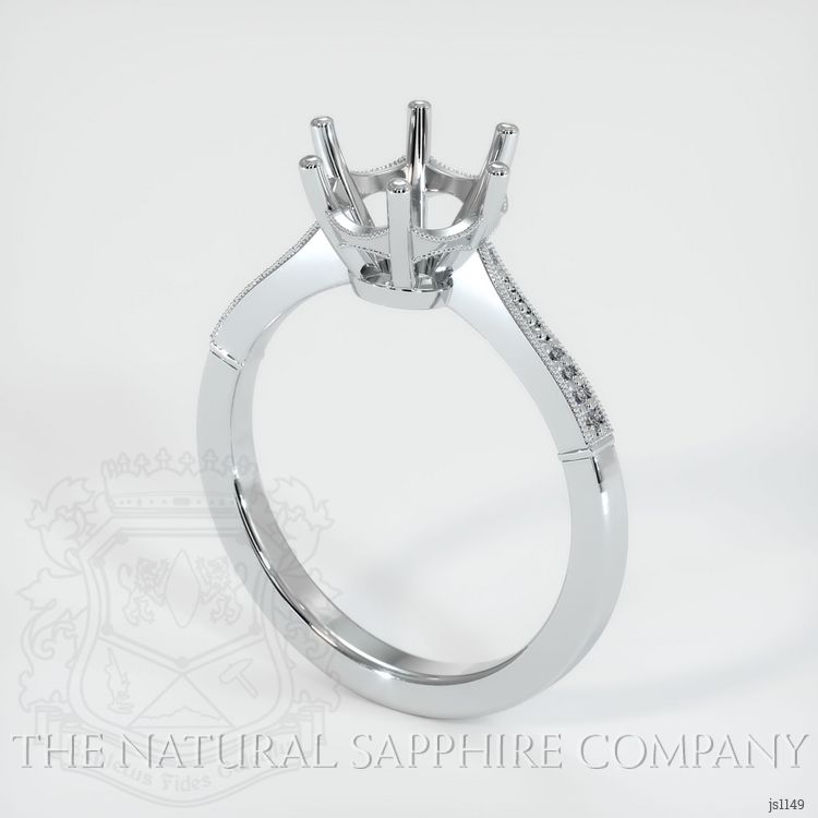 14K White Gold Antique Style Ring Setting