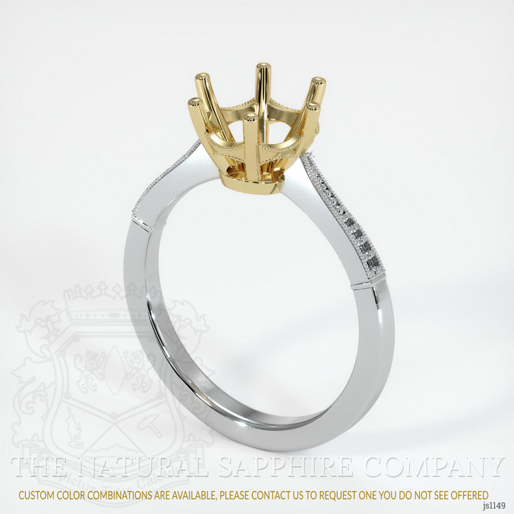 14K Yellow & White Antique Style Ring Setting