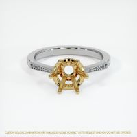 14K Yellow & White Antique Style Ring Setting Image