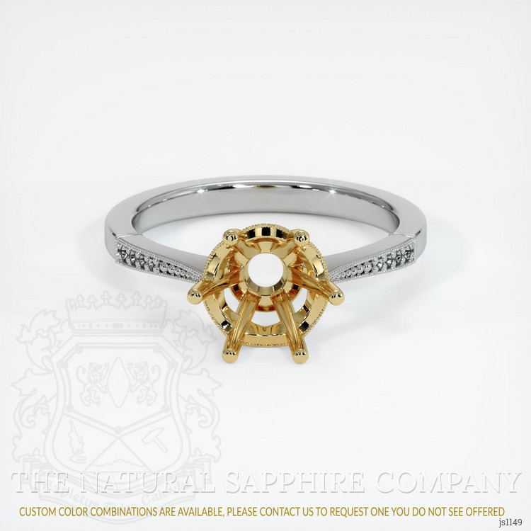 14K Yellow & White Antique Style Ring Setting