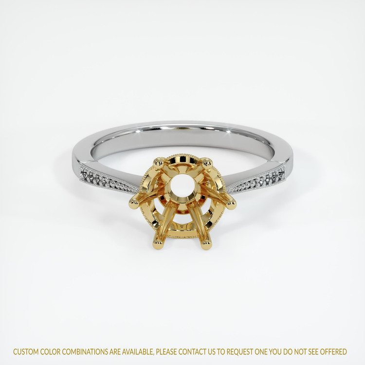 14K Yellow & White Antique Style Ring Setting