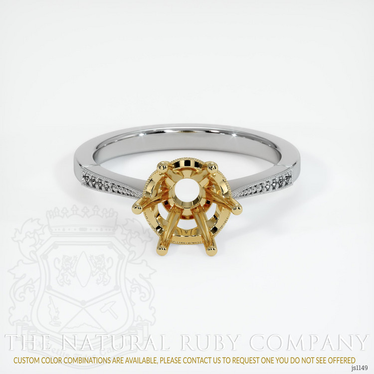 14K Yellow & White Antique Style Ring Setting