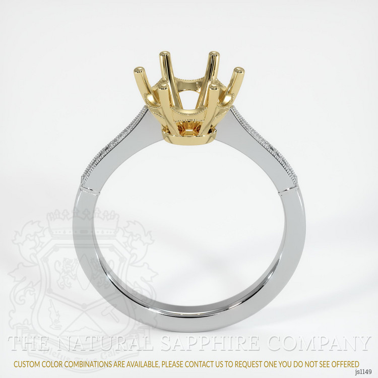 14K Yellow & White Antique Style Ring Setting