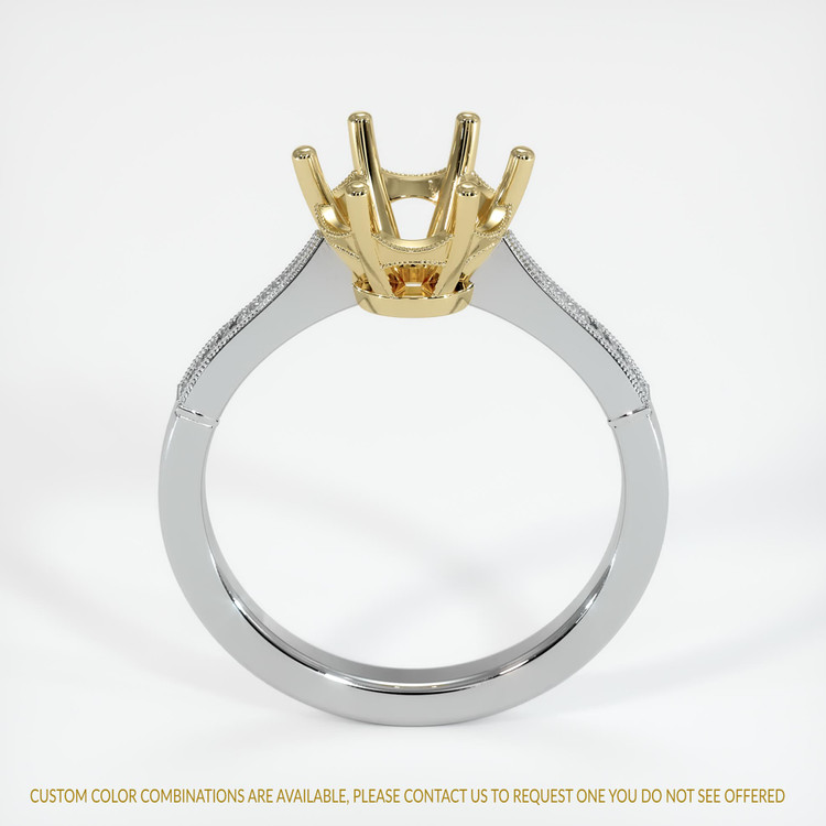 14K Yellow & White Antique Style Ring Setting