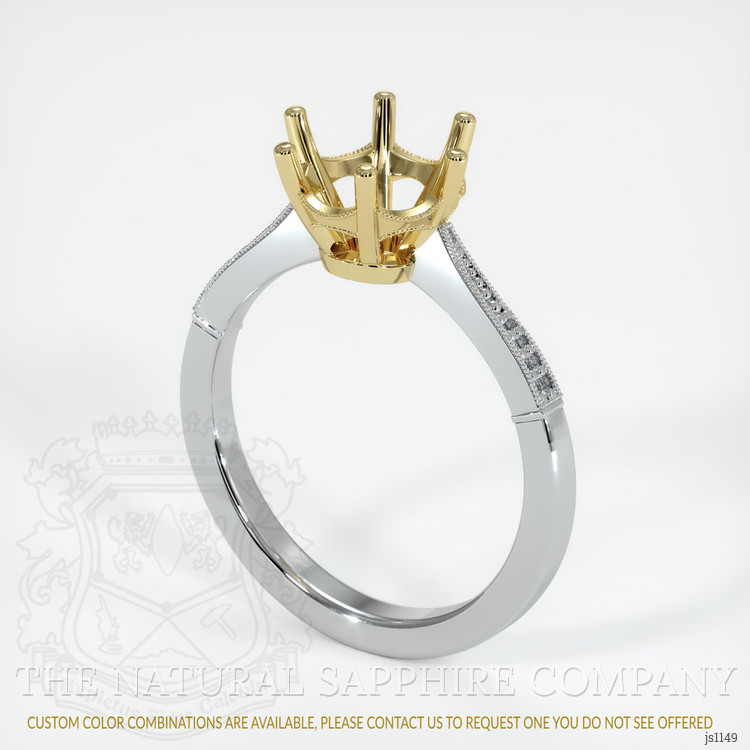 18K Yellow & White Antique Style Ring Setting
