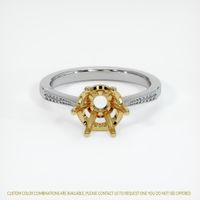 18K Yellow & White Antique Style Ring Setting Image