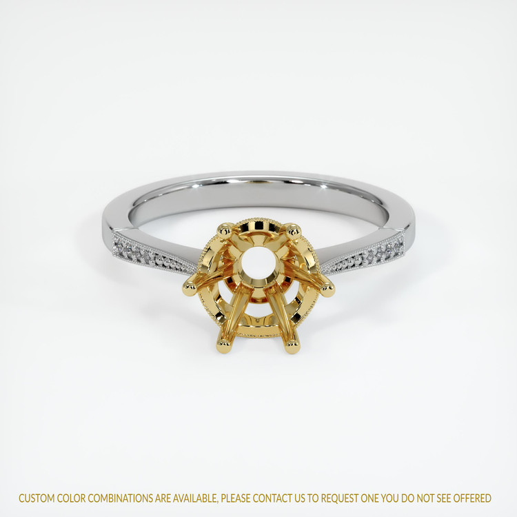 18K Yellow & White Antique Style Ring Setting