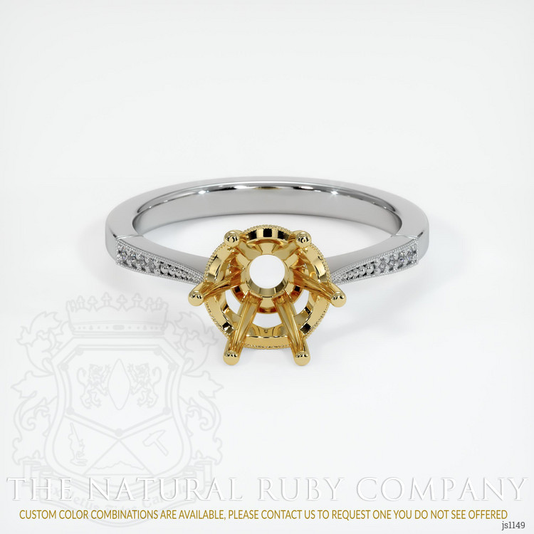 18K Yellow & White Antique Style Ring Setting