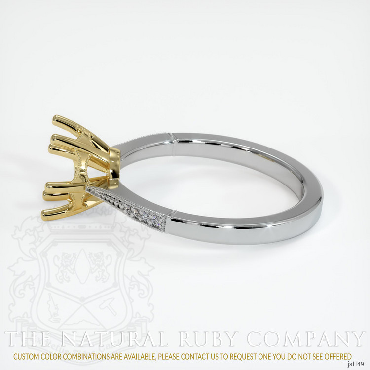 18K Yellow & White Antique Style Ring Setting