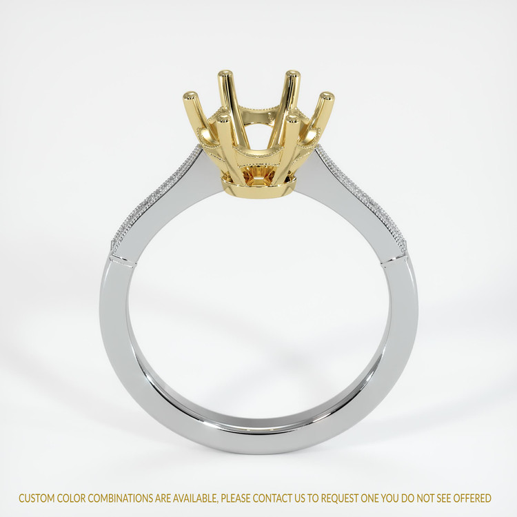 18K Yellow & White Antique Style Ring Setting