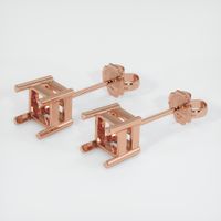 14K Rose Gold Studs Earring Setting Video