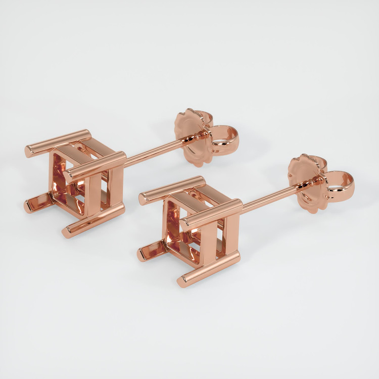 14K Rose Gold Studs Earring Setting