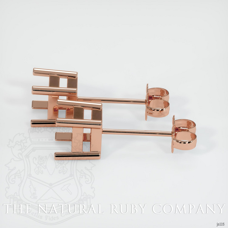14K Rose Gold Studs Earring Setting