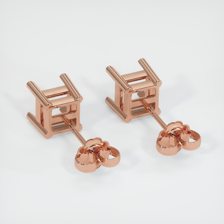 14K Rose Gold Studs Earring Setting