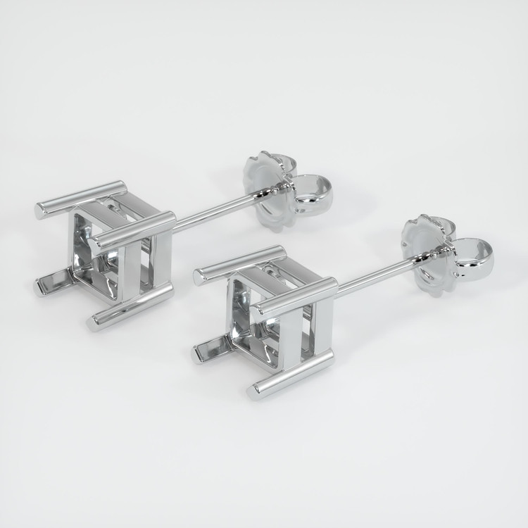 14K White Gold Studs Earring Setting