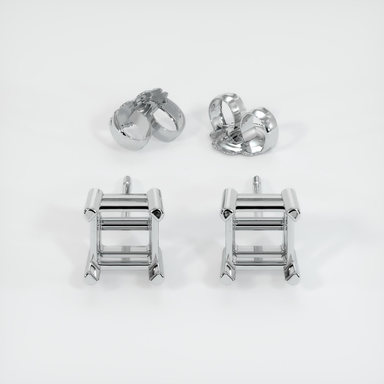 14K White Gold Studs Earring Setting