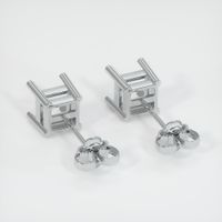 14K White Gold Studs Earring Setting Image