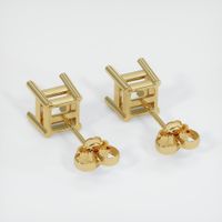 14K Yellow Gold Studs Earring Setting Image