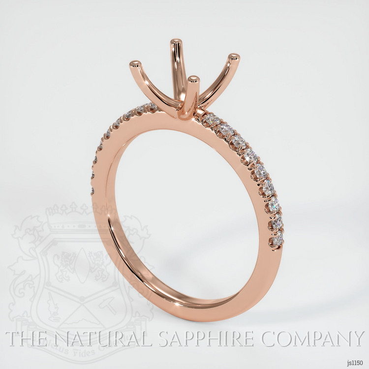 14K Rose Gold Pave Ring Setting