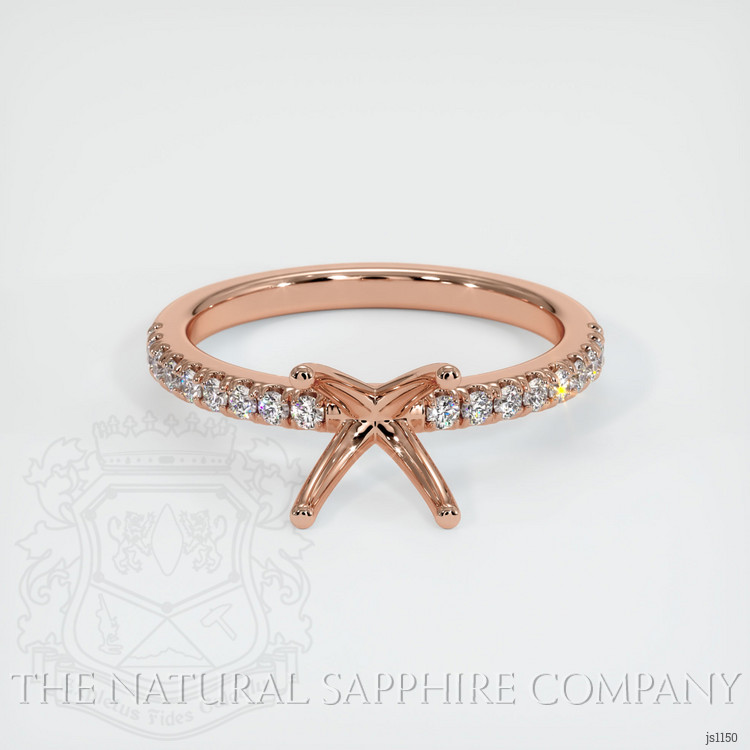 14K Rose Gold Pave Ring Setting