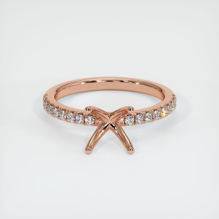 14K Rose Gold Pave Ring Setting
