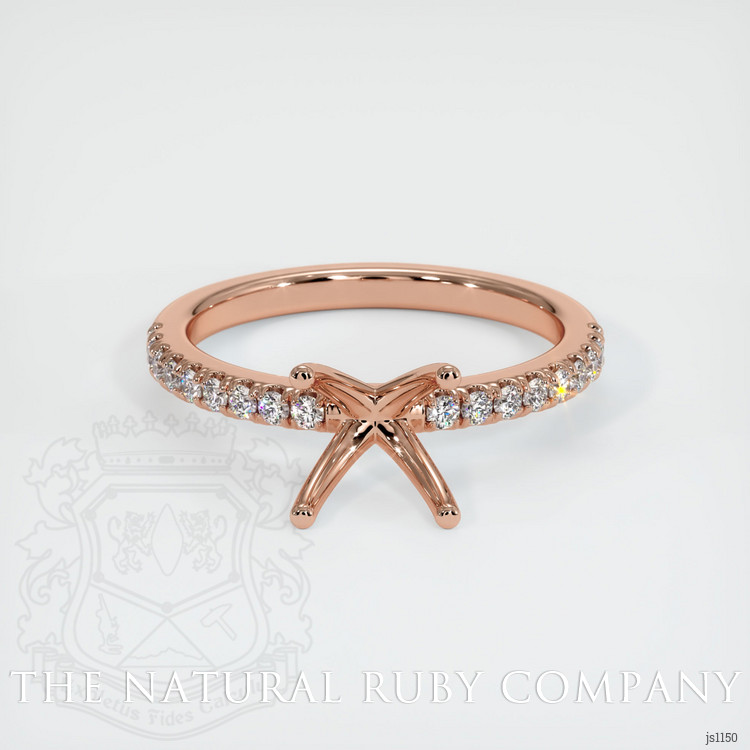 14K Rose Gold Pave Ring Setting