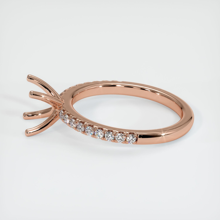 14K Rose Gold Pave Ring Setting