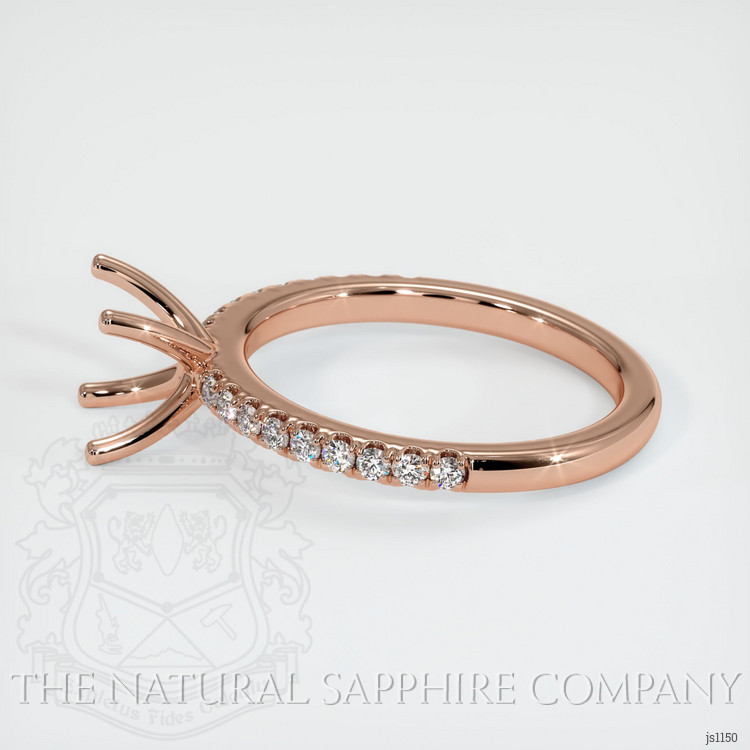 14K Rose Gold Pave Ring Setting