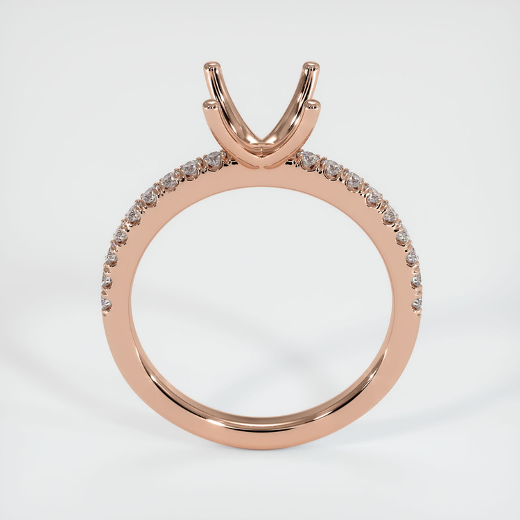 14K Rose Gold Pave Ring Setting