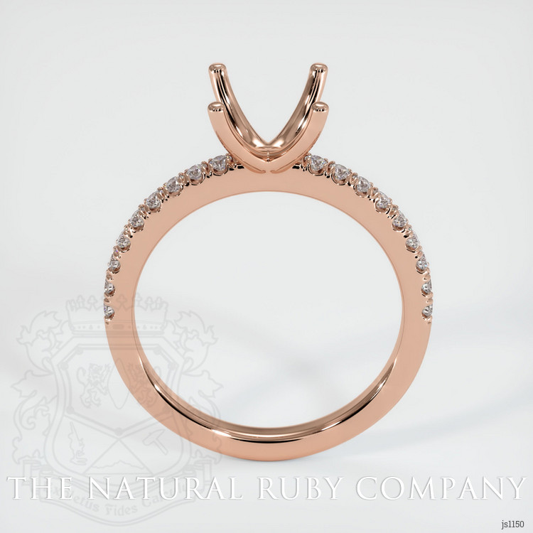 14K Rose Gold Pave Ring Setting