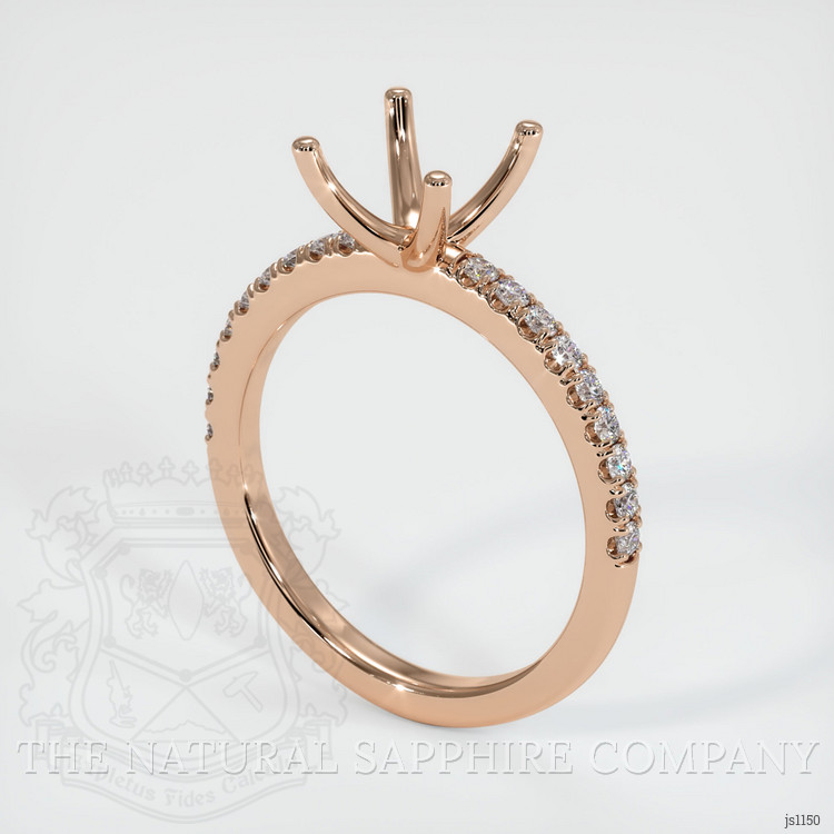 18K Rose Gold Pave Ring Setting